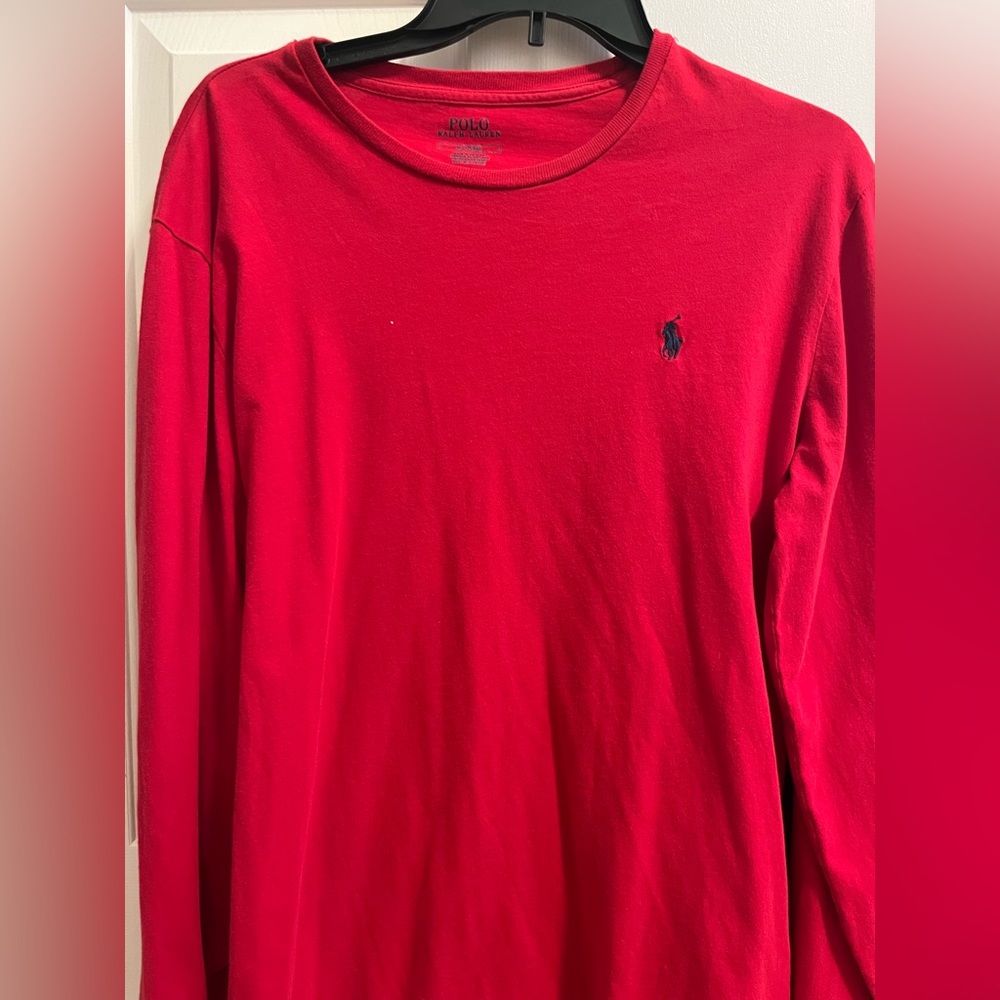 Men’s size M red Polo Ralph Lauren long sleeve shirt!